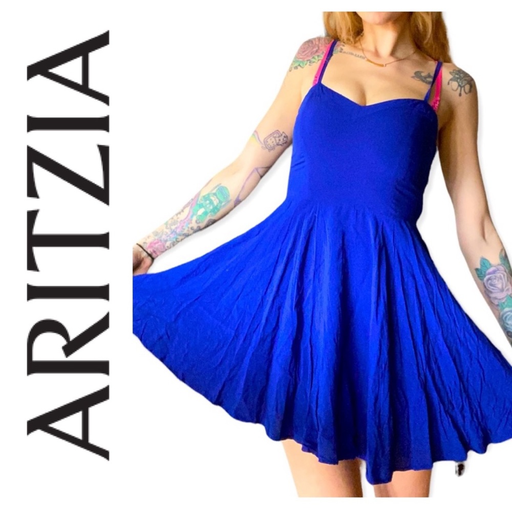 Aritzia  Royal Blue Dress Sweetheart Neckline and adjustable spaghetti straps